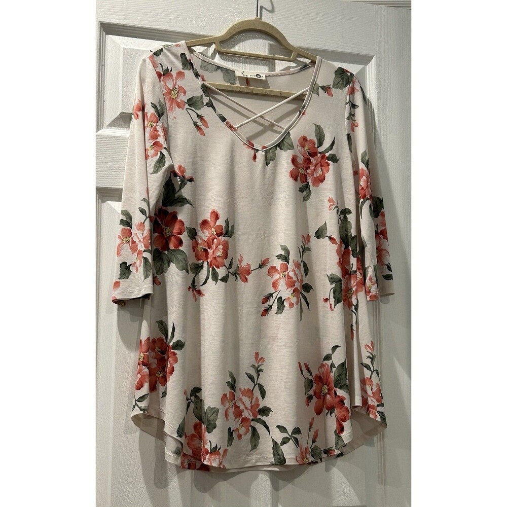 Gorilla Cat Women’s Floral Print Top Size L
